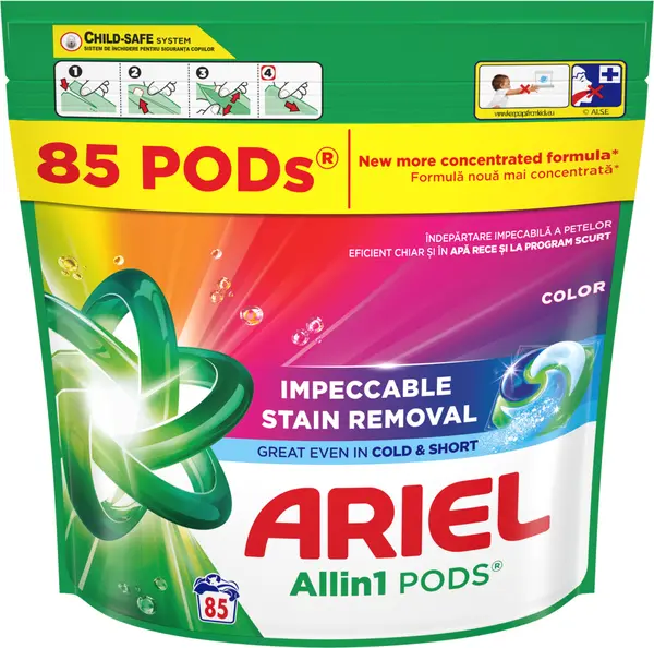 Capsule de rufe Ariel - Color, All in One Pods, 85 buc