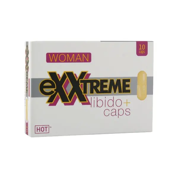 Capsule HOT Exxtreme Libido Caps, pentru creșterea libidoului feminin, cu vitamina B3 și acid folic, 10 buc