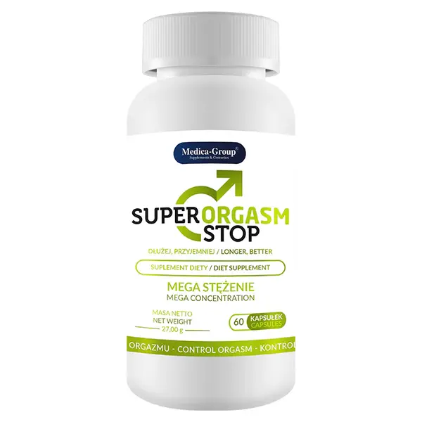 Capsule MEDICA-GROUP Super Orgasm Stop, pentru întârzierea ejaculării, cu maca și ginseng, 60 buc