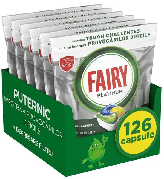 Capsule pentru mașina de spălat vase Fairy - Platinum, 126 buc
