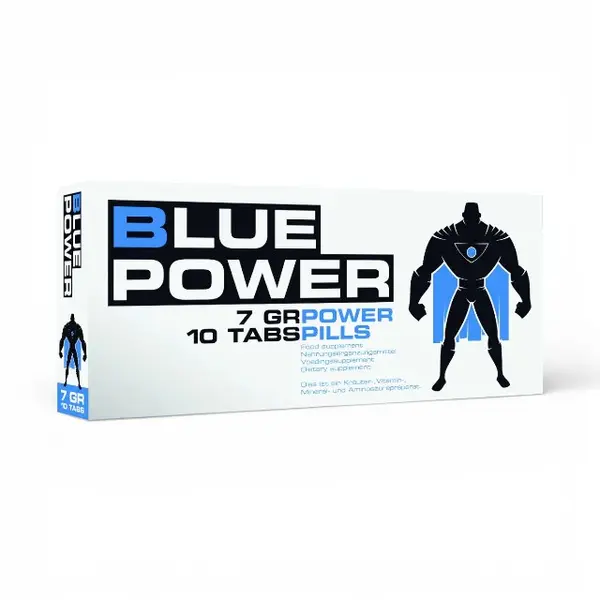 Capsule PHARMQUESTS Blue Power, pentru erecții puternice și de durată, cu ginseng siberian, L-arginină și extract de muira puama, 10 capsule
