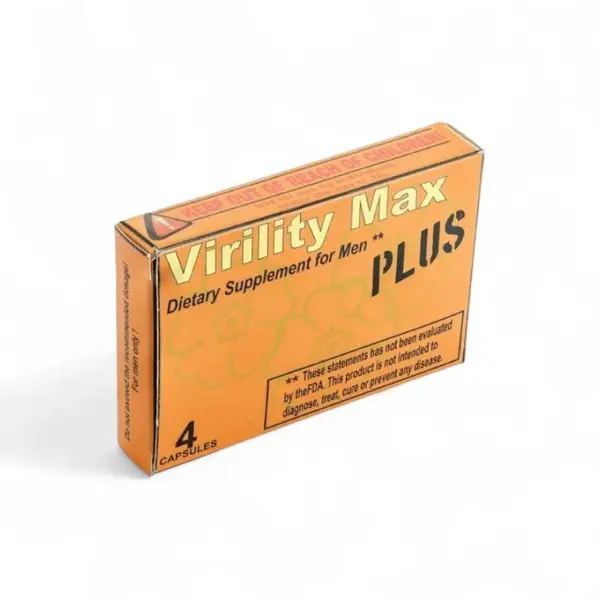 Capsule VIRILITY MAX PLUS, pentru erecții puternice și de durată, formulă naturală cu ginseng, 4 bucăți