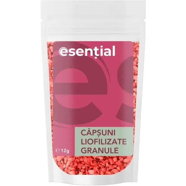 Capsuni Liofilizate ganule 2-4 mm Esential'aroms, 12 g