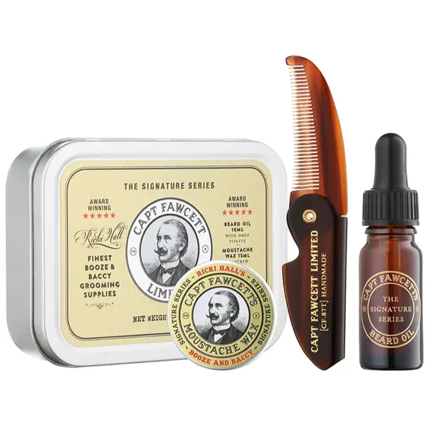 Captain Fawcett Ricki Hall´s Booze & Baccy Grooming Kit set cadou pentru barbă pentru bărbați