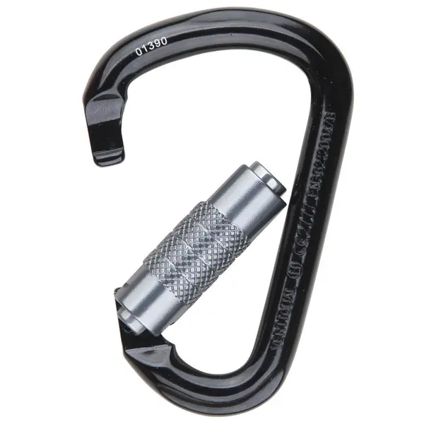 Carabiniera din otel Vertiqual EVOQUE, culoarea negru - 24 kN, 95g, 114 73 mm Vertiqual, NEGRU