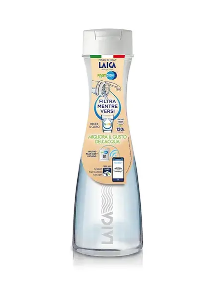 Carafa filtranta de apa Laica GlaSSmart, din sticla, 1.1 litri, Verde