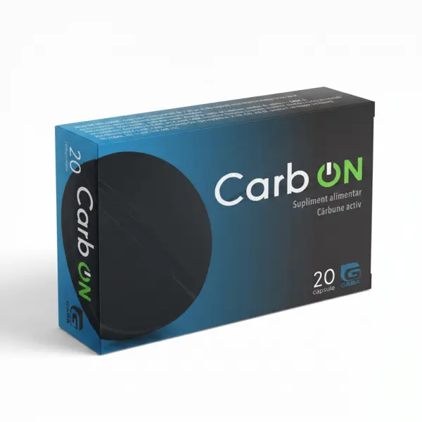 CarbON - Cărbune Activ 250 mg, 20 comprimate - anti balonare și disconfort digestiv