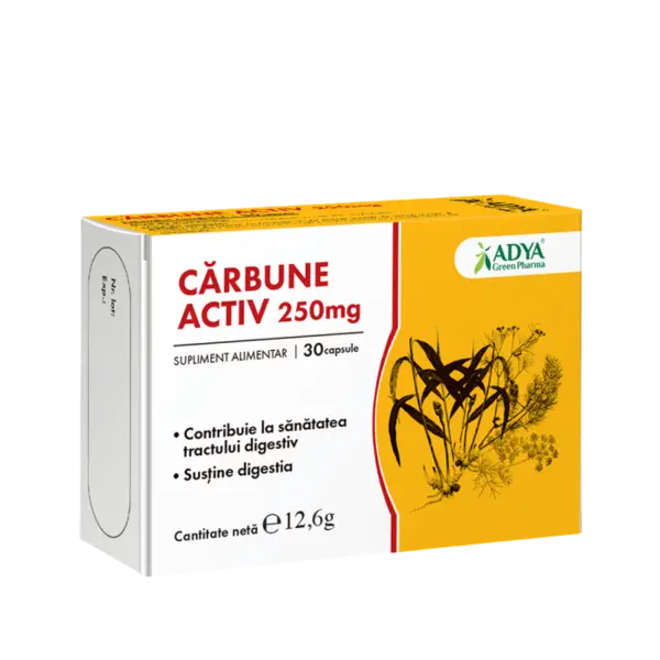 Carbune Activ 250 mg, Adya Green Pharma | 30 capsule
