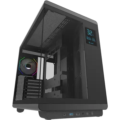 Carcasa AQIRYS Draco ARGB, Middle Tower, Tempered glass, Negru