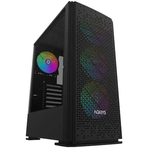 Carcasa AQIRYS Gacrux RGB, Middle Tower, tempered glass (Negru)