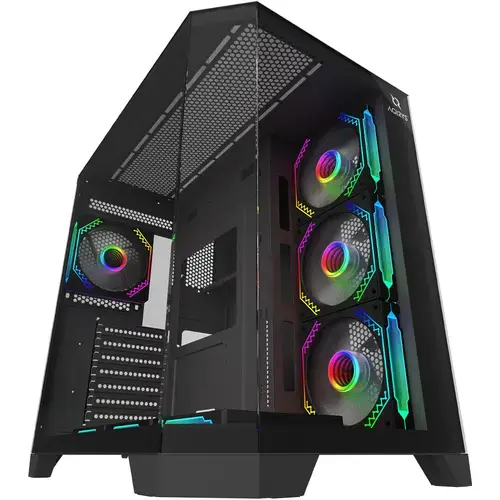 Carcasa AQIRYS Titan ARGB, Middle Tower, Tempered glass, Negru