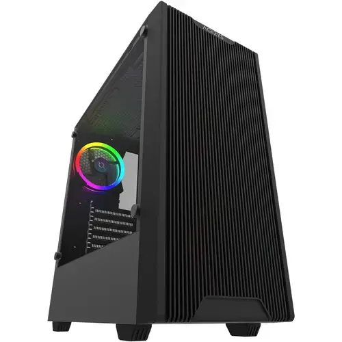 Carcasa AQIRYS Virgo ARGB, Middle Tower, Tempered glass, Negru