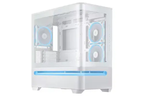 Carcasa Asus PRIME AP202 TG ARGB WHITE, Mini Tower, Curved Tempered Glass, Alb