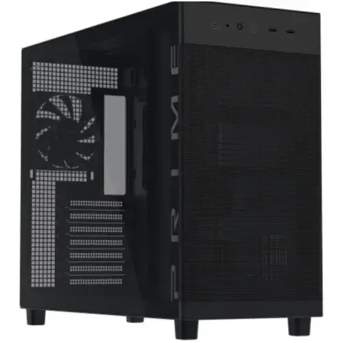 Carcasa ASUS Prime AP303 TG, Fara sursa, Middle Tower, Tempered glass, Negru