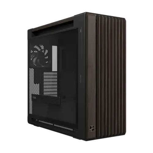 Carcasa ASUS ProArt PA602 Wood Edition Modern Black, Tempered Glass, Middle Tower (Negru/Maro)