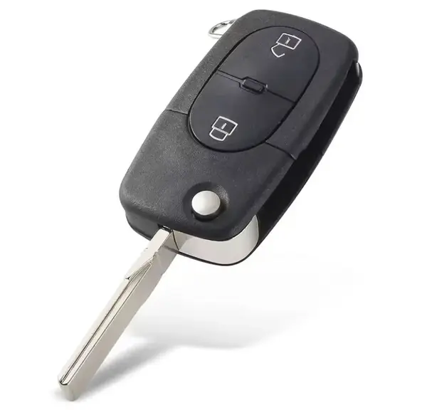 Carcasa cheie auto Techstar 2 butoane compatibila VW Golf MK4, Passat B5, Bora 1998–2001 – lama HU66, pentru baterie CR1620