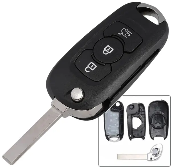 Carcasa Cheie Auto Techstar tip Flip cu 3 Butoane si Lama HU100 pentru Opel Astra K 2015-2019