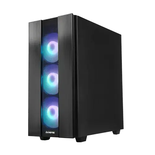 Carcasa Chieftec Middle Tower, ATX fara sursa, sticla securizata, 4xfan ARGB, USB 3.2 gen 1 x 1, USB Type-C x 1, Jack 3.5 mm, HUB, fan controller