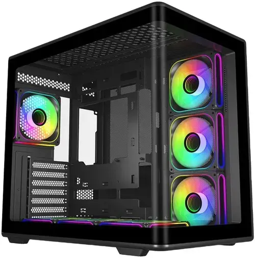 Carcasa CoolerMaster Elite 600 E600-KGNN-S02, ATX Mid-Tower, Sticla Securizata, USB-C (Negru)