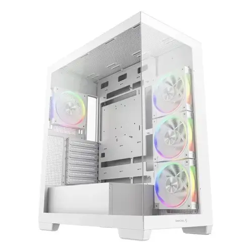 Carcasa Deepcool CG580 4F V2, Middle Tower, fara sursa, Tempered glass (Alb)
