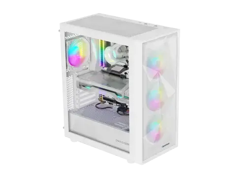 Carcasa GENESIS DIAXID 605 ARGB, Middle Tower, tempered glass, Alb