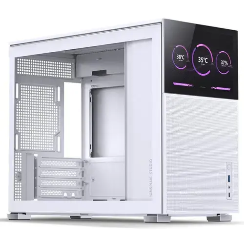 Carcasa Jonsbo D31 Mesh Screen, Mini Tower, Fara sursa, mATX, mITX, DTX, Display frontal TFT 8* (Alb)