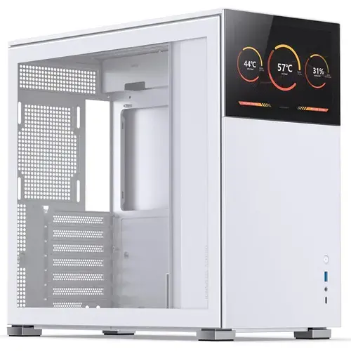 Carcasa Jonsbo D41 STD Screen, Middle Tower, Fara sursa, ATX, Display frontal TFT 8inch (Alb)