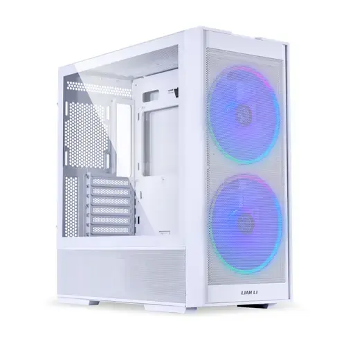 Carcasa Lian Li LANCOOL 206, Mid Tower, ATX, Tempered Glass, Alb
