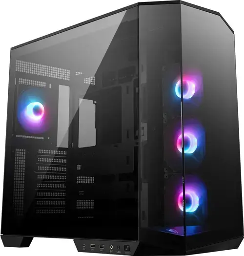 Carcasa MSI MAG PANO 100R PZ, Mid Tower, Sticla securizata, Ventilatoare pre-instalate 4x ARGB (Negru)