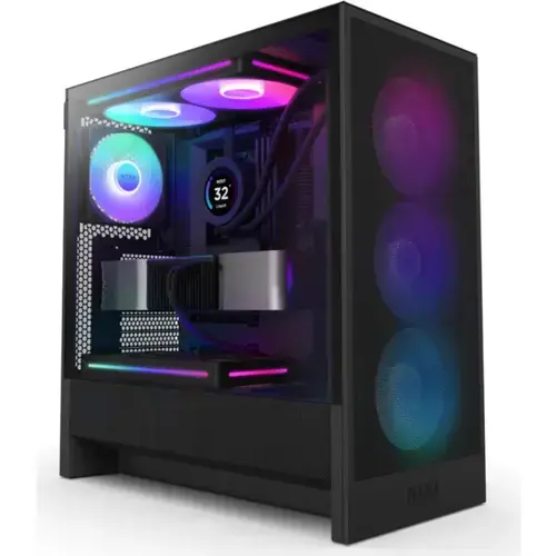 Carcasa NZXT H5 Flow RGB 2024, Tempered glass, Middle Tower (Negru)