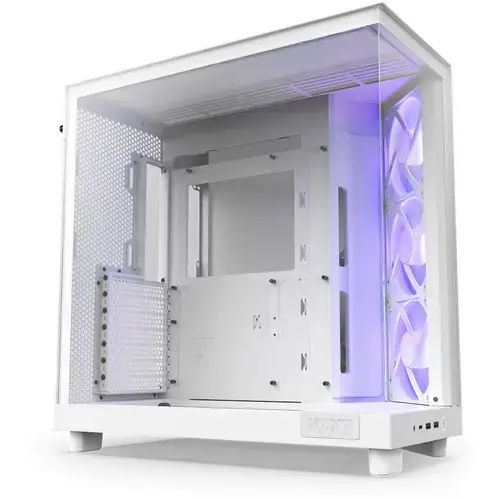 Carcasa NZXT H6 Flow RGB, Compact Dual-chamber, Middle Tower, Fara sursa, ATX (Alb)
