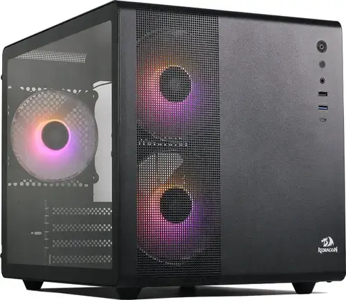 Carcasa PC Redragon Pagos 1 ARGB GC-570, Mini Tower, Panou lateral transparent (Negru)