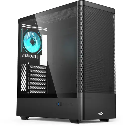 Carcasa PC Redragon Ventra GC-627, Midi Tower, ATX, 7 sloturi expansiune (Negru)