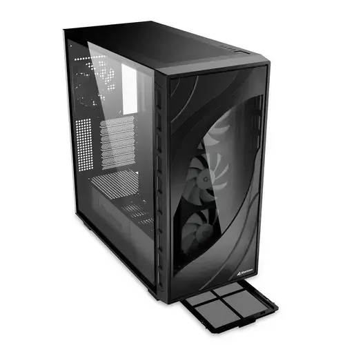 Carcasa PC Sharkoon Rebel C80G, RGB, Mid Tower ATX (Negru)