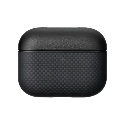 Carcasa Pitaka pentru AirPods Pro 3, Fibra de Aramida (Negru)