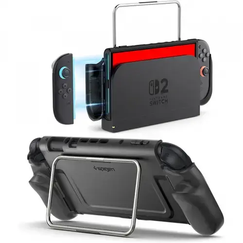 Carcasa Protectie Spigen Dual Grip Pro pentru Consola Nintendo Switch 2 ACS10196 (Negru)