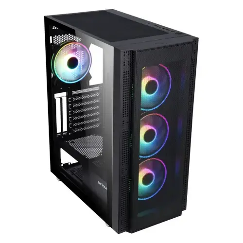 Carcasa Serioux Quantum, Middle Tower, tempered glass (Negru)