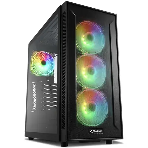 Carcasa Sharkoon TG6M RGB, Mid-Tower, fara sursa, ATX, Black