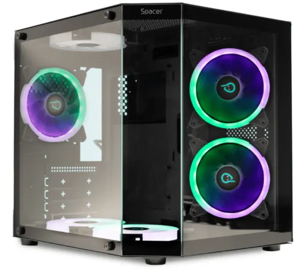 Carcasa Spacer Aquarium, mATX, ARGB fan Carcasa Spacer Aquarium, mATX, ARGB fan