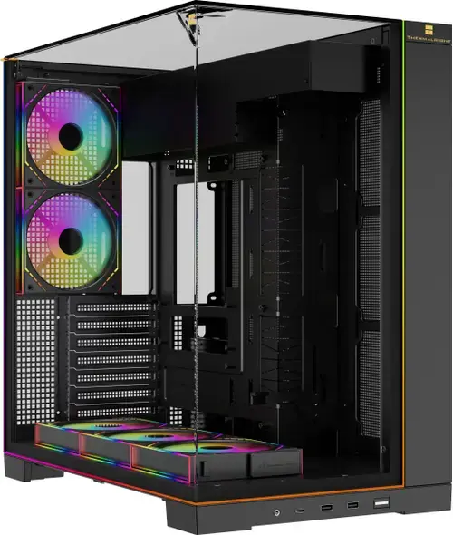 Carcasa Thermalright A70 ARGB FAN, ATX, ABS + SPCC + Sticla securizata, Vedere ultra-panoramica 270, 5 ventilatoare incluse (Negru)