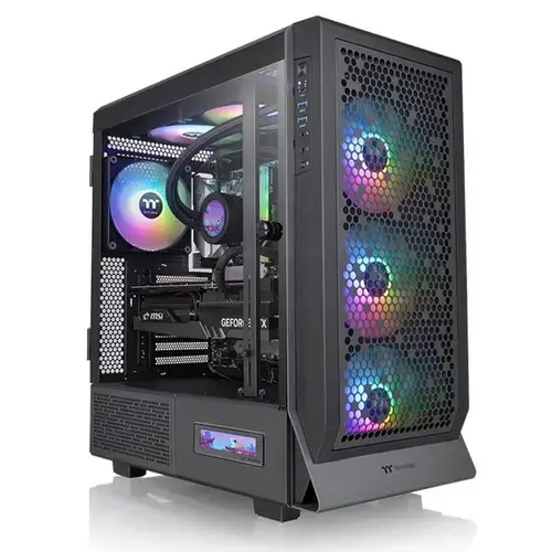 Carcasa Thermaltake Ceres 500, Tempered Glass, aRGB, Middle Tower, fara sursa, ATX (Negru)
