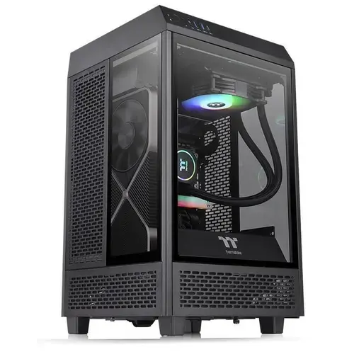 Carcasa Thermaltake The Tower 100, Tempered Glass, Mini Tower (Negru)