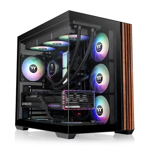 Carcasa Thermaltake View 380 WS, Middle Tower, iluminare ARGB, fara sursa (Negru)