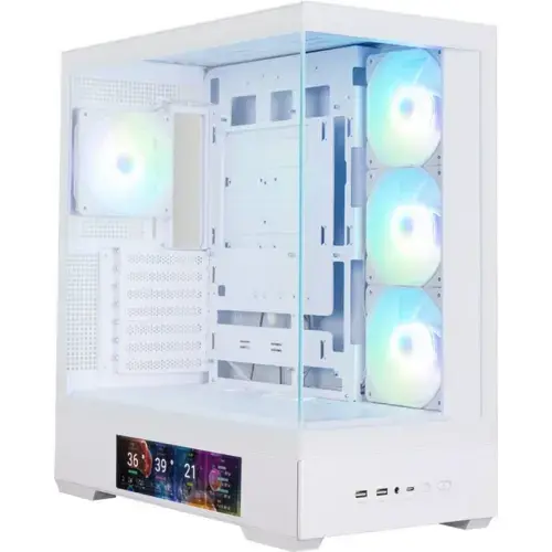 Carcasa Zalman P40 DS, Middle tower, fara sursa, PSU shroud, display 9.1inch,Alb