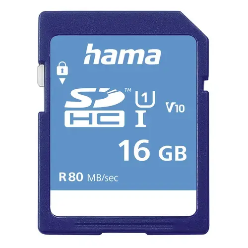 Card de memorie Hama 124134, SDHC, 16GB, Clasa 10, UHS-I U1, V10