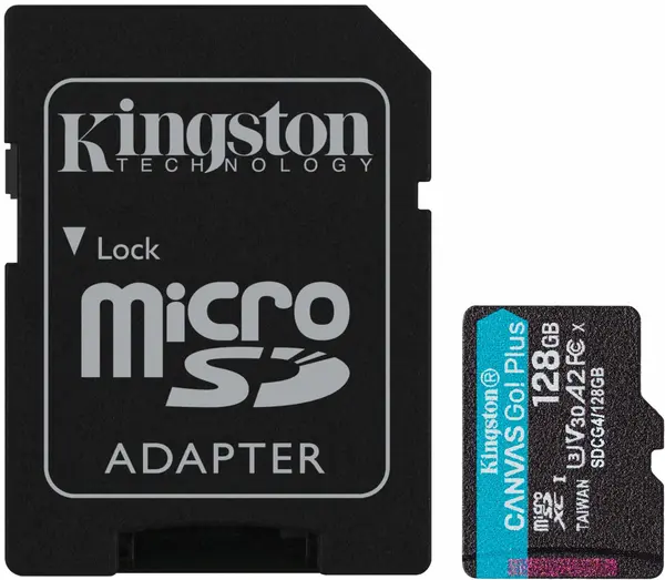 Card de memorie Kingston - Canvas Go! Plus Gen 4, 128GB, microSD, Class 10 + Adaptor