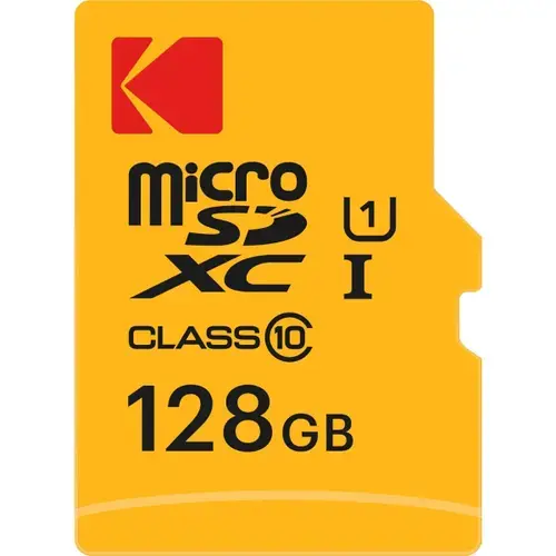 Card de memorie Kodak Premium Performance, 128GB, Clasa 10, UHS-1 U1, adaptor, microSDXC