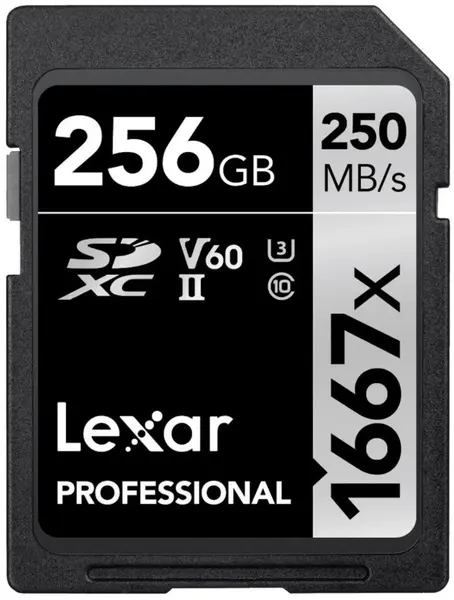 Card de memorie Lexar - Professional, 256GB, SDXC, Class10