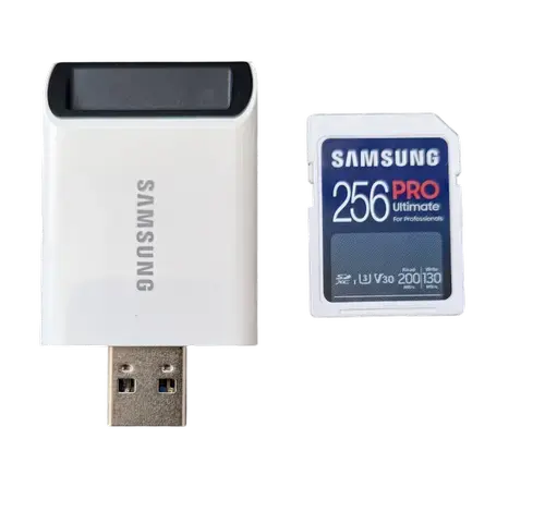 Card de memorie Samsung PRO Ultimate, 256GB, SDXC, UHS-I U3, V30, Adaptor USB inclus