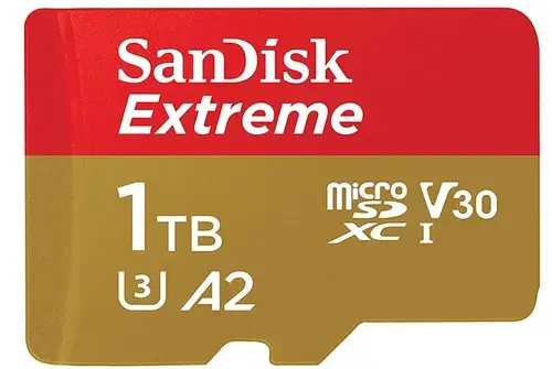 Card de memorie SanDisk Extreme MicroSDXC, 1TB, UHS-I U3, Clasa 10, V30 + Adaptor SD